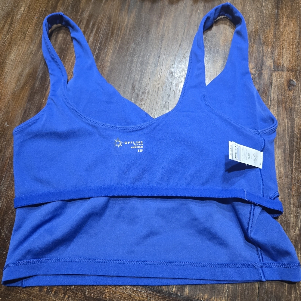 Offline By Aerie Longline Blue Sports Bra Real Me Size Small - Picture 6 of 7